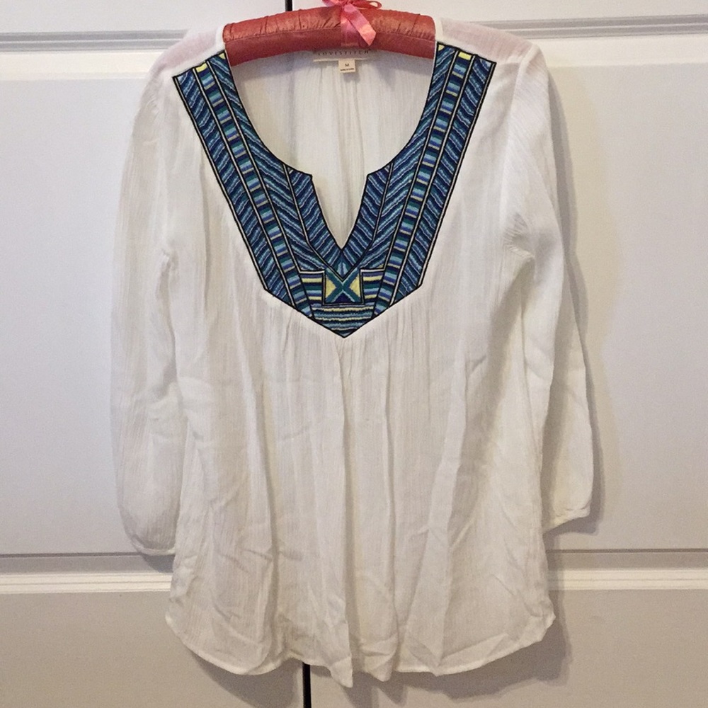 Love Stitch embroidered top